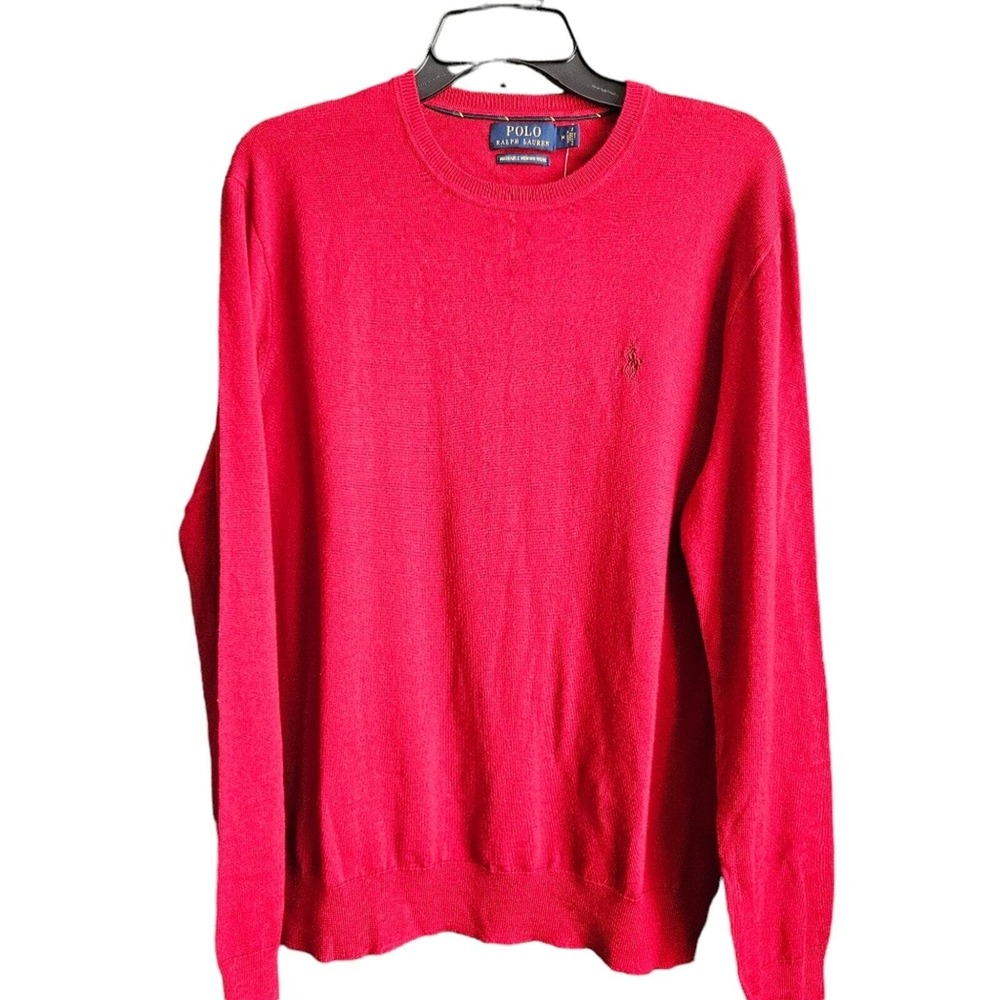 Polo Ralph Lauren 100% Washable Merino Wool Mens Pullover Sweater Sz Medium NWT